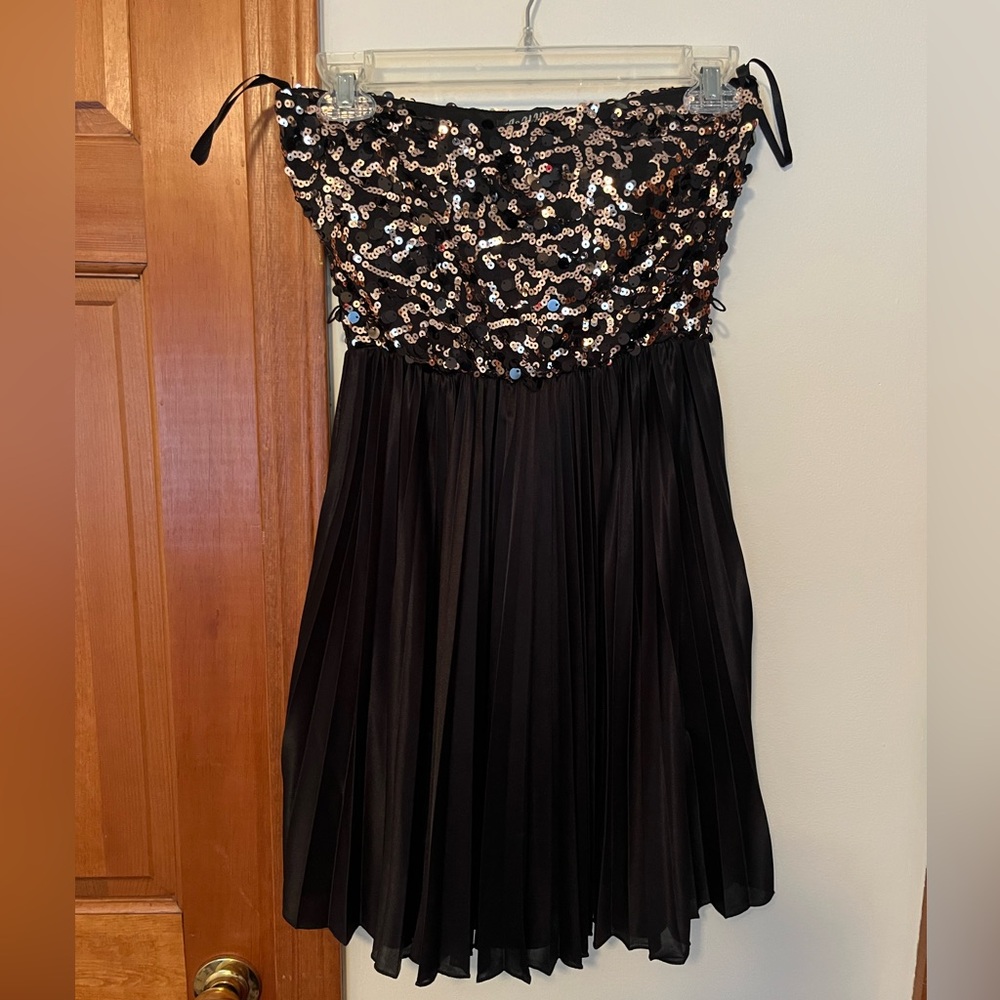 Black and Gold Sequin Dress